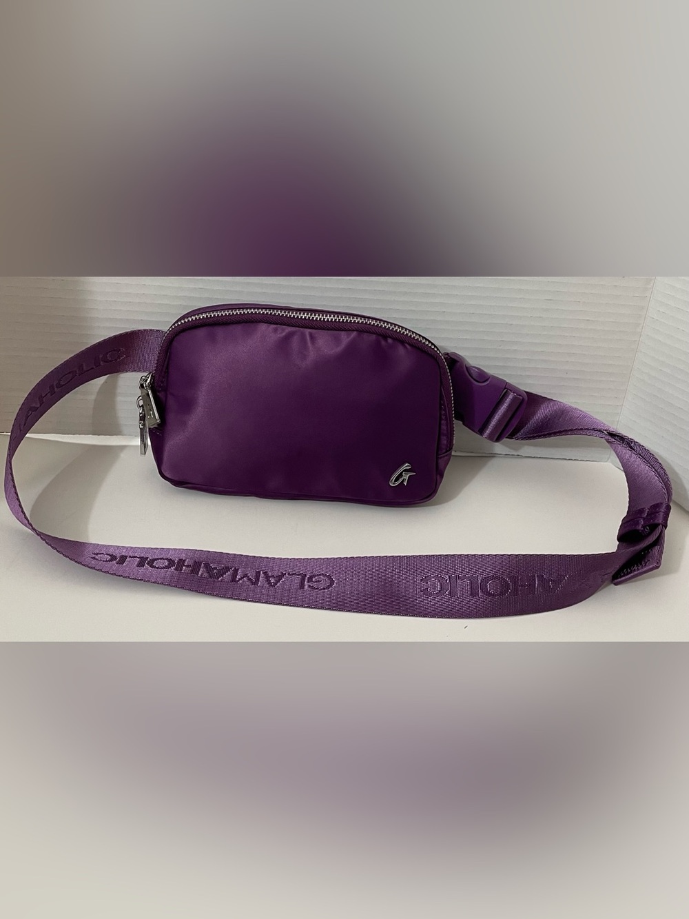 Glamaholic Purple Nylon Fanny Pack